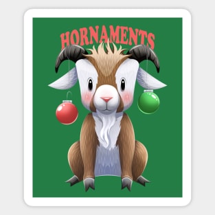 Hornaments Christmas Goat Magnet